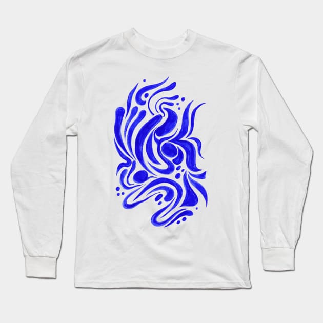 Blue Splash Long Sleeve T-Shirt by Visual Intrigue